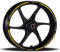 Adesivi Cerchioni Moto Set Completo per 2 Ruote 17 Pollici Strisce Cerchi Custom Vari Colori universale Mod.1 cod.RT001 (091 ORO)