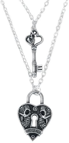 Alchemy Gothic Key To Eternity Frauen Halskette schwarz/silberfarben