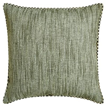 The HomeCentric Dekorativ Salbei & Beige Kissen Überzüge, 2 Stück, 50x50 cm Jute Kissen Spitze & marokkanisch, Kissenhülle mit, Fest Kissen, Zeitgenössisch Kissen Überzüge-Sage Jute