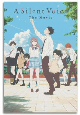 Ink blot Anime-Poster A Silent Voice auf Leinwand, Wandkunst, Dekoration, Wohnzimmer, Schlafzimmer, Dekoration, Poster, 30 x 45 cm, ungerahmter Stil