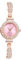 JewelryWe Uhren Damen Glitzer Strass: Analog Quarz Armbanduhr Frauen Bling Ultradünne Kleine Lässige Uhr Damenuhr mit Rosegold Schmal Metall-Armband und Rosa Rundem Zifferblatt