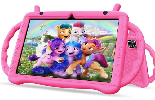 Semeakoko Kinder Tablet 10 Zoll,2024 Neuesten Kids Tablet Android 14 Octa-Core 2.0 GHz,10GB RAM + 64GB ROM(TF 1TB), WiFi, Bluetooth, Dual Kamera, Elterliche Kontrolle, Kinder Bildungs APP, Rosa