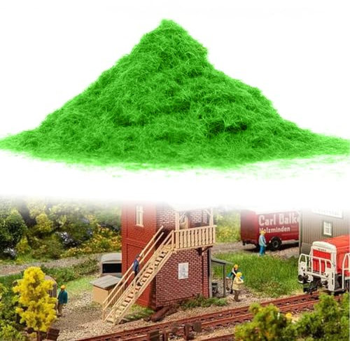 Tomedeks Planta de césped Artificial Musgo, Bolsas de Polvo de Cachemira de Musgo Verde Césped Falso Material de Base, Modelismo Maquetas Polvo de hierba30 Gramos/Bolsa (Verde Claro)