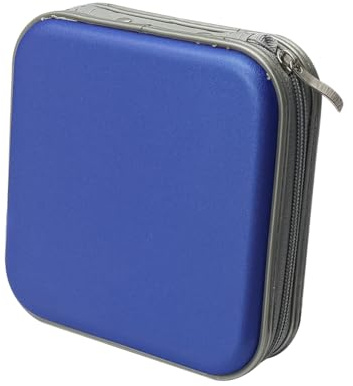 Zonadah 40 Kapazität CD DVD -Hülle Wallet Hartabdeckung Carry Hülle Tragbare Brieftasche Hülle Halter DJ -Disc -Speicherorganisator Beutel Binder für Auto Büro Home Blau