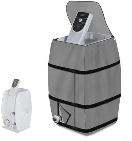 ZAMETTER Housse de pompe de chauffage Spa, couvercles de pompe de chauffe-eau, couvercle de pompe isolé imperméable, gris