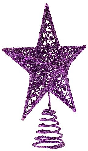 KONTONTY Adorno De Estrella Hueca para Copa De Árbol De Navidad Adorno De Metal para Copa De Árbol De Navidad 20 Cm