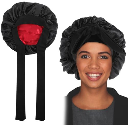 Tyqour Extra Large Shower Cap Reusable Silk Bonnet with Tie Double Layer Satin Lined Shower Cap Hair Cap Hair Wrap Hair Cover for Women Men Thick Long Hair Braids