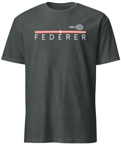T-Shirt Federer | Sport | Tennis | Padel | Geschenk | Anniversaire | Tshirt Roger Federer | Roger | Tshirt roger, Dark Heather, XL