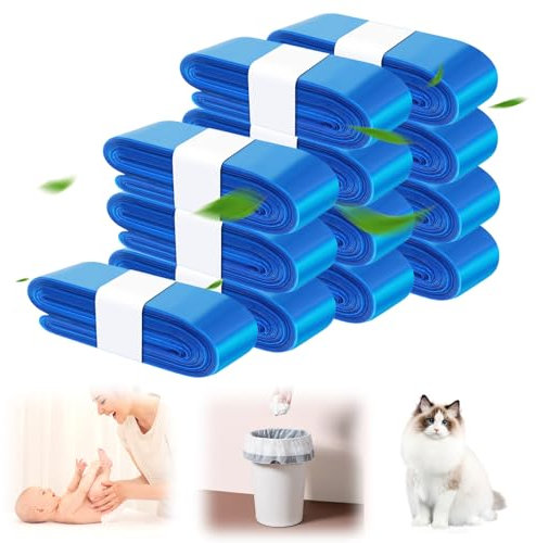 Windeleimer Nachfüllkassetten, 12 Stück Nachfüllfolie Nachfüllkassetten für Windeleimer Geruchsblockierende Folie Kompatibel mit Tommee Tippee, Angelcare, Littycat, LitterLocker Recyceltes Material