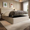 Zubaliya Lit 180x200 avec Sommier, Lit Coffre 180x200 avec Tete de Lit, Lit Double avec à Lattes Lit 2 Personnes, Lit Rembourré Cadre de lit 180x200 Lin(sans Matelas)