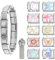 Menore Italian Charm Bracelet, 12PCS Italian Charms Armband Set mit Öffnungswerkzeug und Armband, DIY Abnehmbar 9mm Edelstahl Module für Italienische Armbänder, Geschenk für Frauen Mädchen