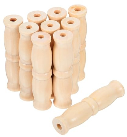 Veemoon 10pcs Water Barrel Bucket Handle Replacement Wooden Handles for Baskets Mop Buckets Easy to Install