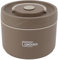 Lonchera redonda en acero inoxidable de 550 ml, lonchera apilada con fugas apilada, microondas compatible, cremoso para escritorio, escuela y picnic (Estilo de horno de microondas, café oscuro)