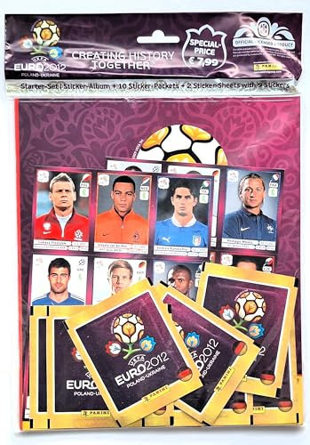 Panini EURO 2012 Starter Pack Deutsche Version inklusive Leeralbum + 10 Tüten Sticker + 2 Sticker Sheets