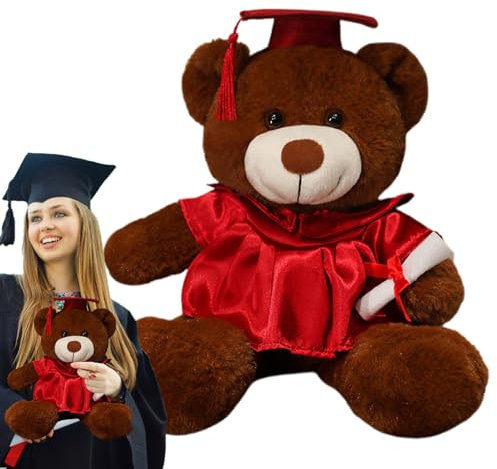 Coup de graduation - ours en peluche avec chapeau, graduation ours en peluche | Festive Graduation Child Plush, Special Graduation Hug Plance, Graduation for Four Graduation and Primary School Perform