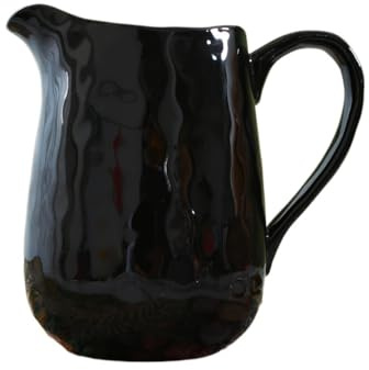 ZXFIYTBH Gravy Boats Black 1000ml Ceramic Milk Pitcher Large Capacity Cold Water Jug Sauce Jug Gravy Boat Sauce Jug
