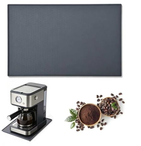 40x30cm gerandete Silikon Kaffee Abtropfmatte rutschfest wasserdicht | Passend für De'Longhi, Philips, Siemens und KRUPS Kaffeemaschinen
