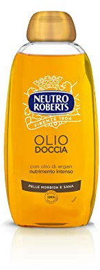 Neutro Roberts Duschöl mit Arganöl, ideal für empfindliche Haut, pflegende und feuchtigkeitsspendende Formel für eine weiche und gesunde Haut, reinigt ohne Nägel, 250 ml Flasche