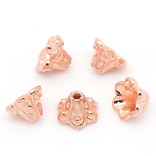Pearl Caps Rose Gold for 8 mm - 10 mm Beads 10 x 9 mm Rose-Gold