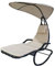 Outsunny Bain de Soleil transat à Bascule Design Contemporain avec Pare-Soleil et Matelas 1,65L x 1,26l x 1,8H m Acier époxy Noir Polyester Beige
