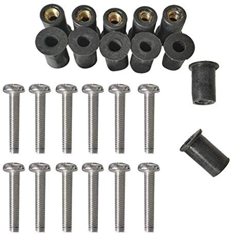 FHelectronic - Juego de 12 Tuercas de Goma con Tornillos para Kayak, Canoa, Barco, Naval, Accesorios, M4