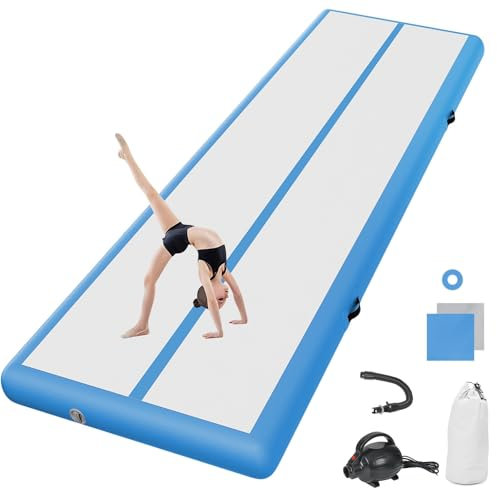 airtrack matte mit elektrischer Luftpumpe 20cm hoch 6M Tumbling Matten Aufblasbare turnmatte Matte gymnastikmatte Yogamatte Camping Trainingsmatte