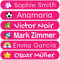 50 Personalised Iron-on Labels, Thermoadhesive Vinyl for Clothing, Easy to Apply, Durable, Vibrant Fuchsia Color for Kids, Perfect for School Uniforms - Size: 6x1cm, Color: Fuchsia