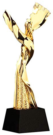 Pokale, Medaillen Auszeichnungen Student Trophy Unternehmen Exzellente Mitarbeiter Trophäe Metall Harz Trophäe Gold Trophäe Büro Wohnzimmer Dekoration (Color : Gold, Size : 8 * 8 * 30CM)