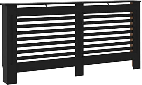 vidaXL Cache-radiateur, Couvercle de Radiateur, Housse de Radiateur Salon Chambre Salle de Séjour Maison Intérieur, Noir 172x19x81,5 cm MDF
