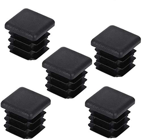 Lamellenstopfen für Vierkantrohr 25 x 25 mm, DECARETA 20 Stück Rohrstopfen Lamellenstopfen Kunststoff Fußkappen Schwarz Quadratstopfen für Quadratrohr Vierkantrohr