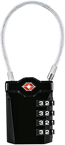 TSA Equipaje Locks, [Paquete de 1] Diyife Candado de Seguridad Diyife de 4 DíGitos, Candados de CombinacióN, Bloqueo de CóDigo para Maletas de Viaje, Mochila de Equipaje (Negro)