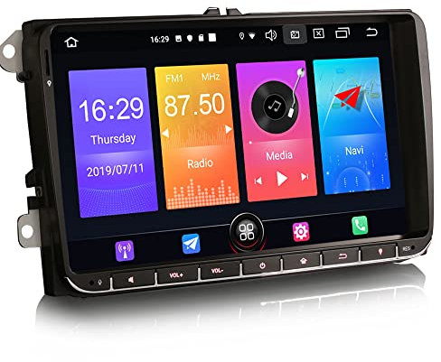 Erisin 9 Zoll Android 11 Autoradio Bluetooth GPS DAB+ Radio für VW Passat CC Golf MK 5/6 Touran Seat Tiguan Jetta Transporter T5 Octavia Support CarPlay Android Auto 4G WiFi Mirror Link A2DP RDS