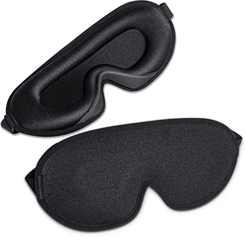 3D Contoured Cup Blindfold Light Blocking Sleep for Comfortable Wearing Soft Adjustable Strap Cotton Filled Sleeping Eye Mask