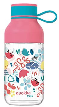 Quokka KIDS BOTELLA TRITAN ICE CON COLGADOR FLOWERS 430 ML