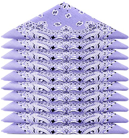...KARL LOVEN - Lot Bandana Parme - Motif Paisley - 100% Coton - Epaisseur Supérieure