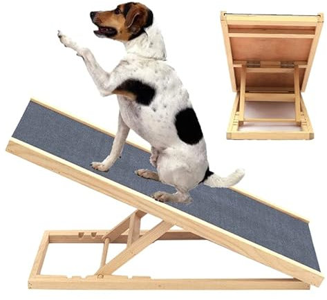 4 Hochklappbare Sicherheitsrampe für Hunde, Katzen, Haustiere, Stufengetriebe für Auto, SUV, Pool, Treppen, LKW, Höhe 30cm/40cm/50cm/60cm - 100cm x 40cm