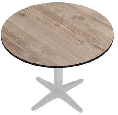 GGMMÖBEL COMPACT | Esstisch HPL Tischplatte | Ø58 cm | Rustikal Eiche | Perfekt für klappbare Gartentisch, Esstisch | Outdoor | Restaurant, Cafe, Bar