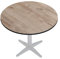 GGMMÖBEL COMPACT | Esstisch HPL Tischplatte | Ø58 cm | Rustikal Eiche | Perfekt für klappbare Gartentisch, Esstisch | Outdoor | Restaurant, Cafe, Bar