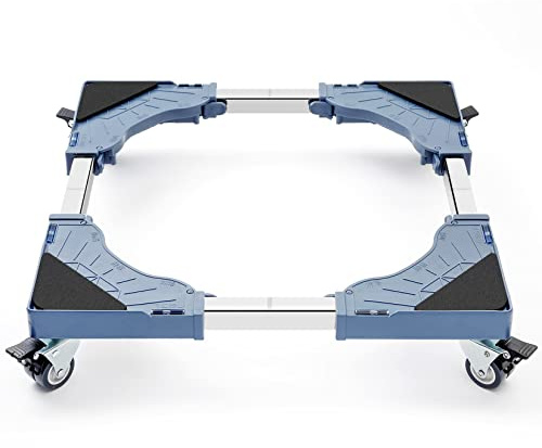 Carro Ajustable para Muebles con 4 Ruedas de Doble Bloqueo, Soporte Universal para lavadoras, transportador Cuadrado para electrodomésticos