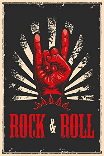 Aus Holz 20x30cm Rock and Roll Motiv Tafel