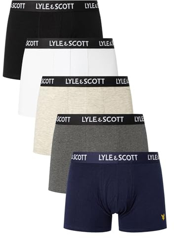 Lyle & Scott Mens 5 pack Miller Trunks Black/Navy/Grey XL