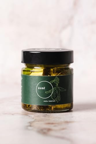 Kubì - la alternativa 100% vegetal al queso fresco en cubos. Producido por Veghù, Cerdeña. Tarro - Peso bruto 380 gr (12)
