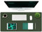 K KNODEL Tischunterlage, Schreibtischunterlage, 90 x 43cm PVC Tischunterlage, Laptop Tischunterlage, wasserdichte Schreibunterlage für Büro- oder Heimbereich, doppelseitig (Dunkelgrün/Grau)