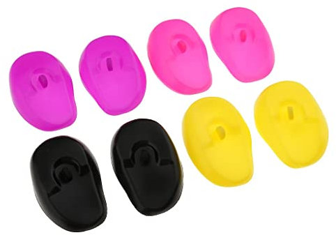 barenx 8 protectores de silicona para los oídos, tinte para el cabello, orejeras