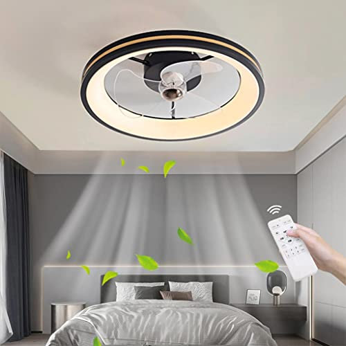 JINWELL Deckenventilator Mit Beleuchtung LED Licht, Invisible Fan Deckenleuchte Dimmbar Mit Fernbedienung, Timer Leise Ventilator Lampe, Deckenlampe Für Wohnzimmer Schlafzimmer Kinderzimmer 50cm