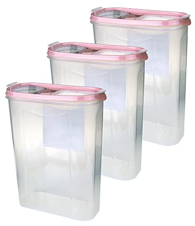 Bestgoodies Vorratsdosen mit Deckel (3er Pack - Altrose) 2,8 Liter, Luftdicht Schüttdose BPA frei lebensmittelecht, Vorratsbehälter Set - Müslispender