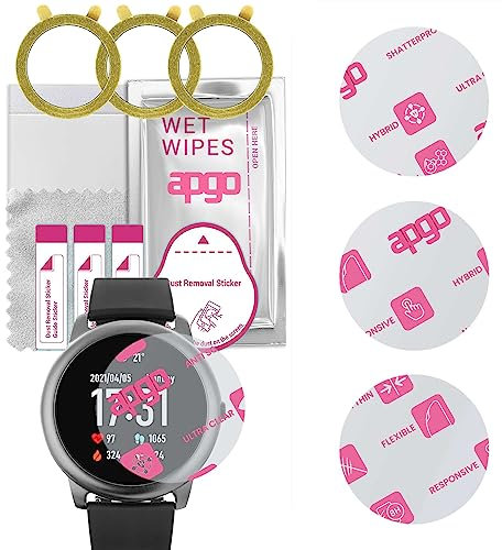 apgo 3 Stück Schutzglas, klar, kompatibel mit Haylou Solar LS05 Smartwatch, Hybrid 8H, Ersatz für Hartglas, Displayschutzglas, Bildschirmschutz, Displayschutz, kratzfest