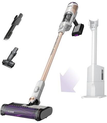 Shark Detect Clean & Empty Auto-Empty System - Lightweight Cordless Vacuum Cleaner with HEPA Filter, Portable Handheld Attachment, Crevice Tool, Ideal Stick Vacuum for Pet Hair, White, IW3511