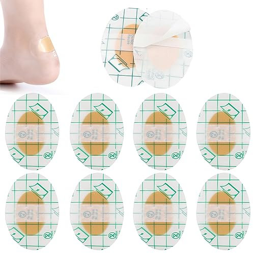 JIEYUCHU Parches de Cuidado Pies,10 Piezas Apósitos Ampollas, Tiritas para Ampollas Deportivas 68 x 44 mm, Venda Adhesiva Impermeable para Ampollas en Los Pies para Tacones Altos, Correr, Senderismo