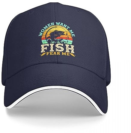OAKITA Basecap Fische wollen Mich Frauen fürchten Mich, Fisch Angst Geschenke Kappe Baseballkappe Streetwear Solarhut Golfhut Männer Frauen